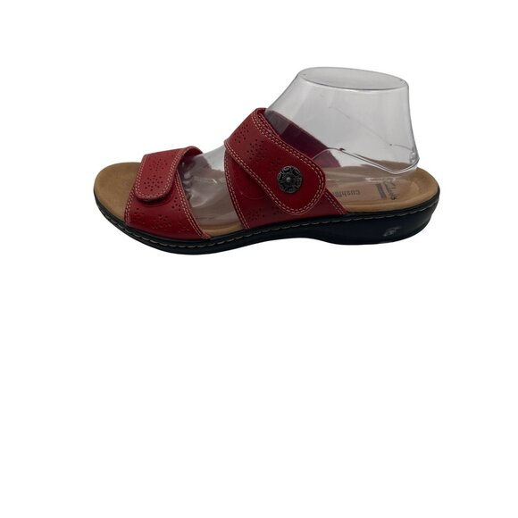 Clarks Size 10 Red Women’s Double-Buckle Sandal Cushioned Sole Comfortable - Picture 5 of 9